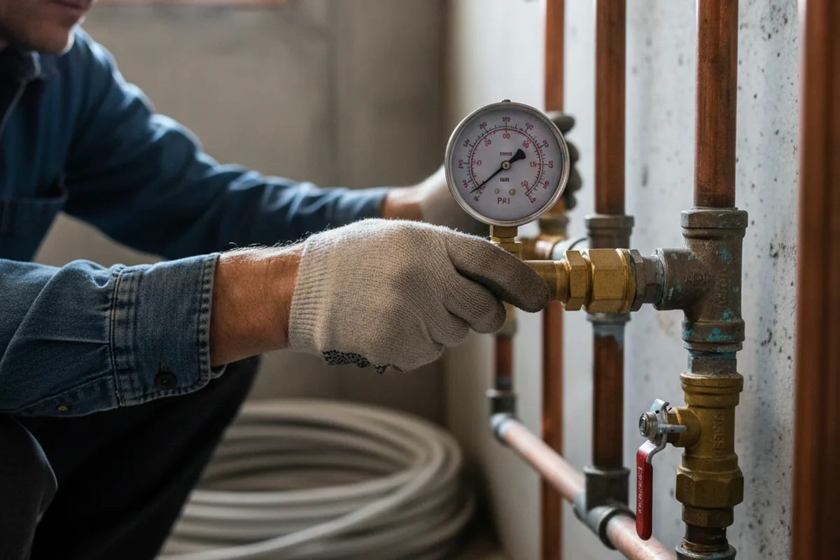 Pressure testing a repaired line during Water Line Repair in Shippingport